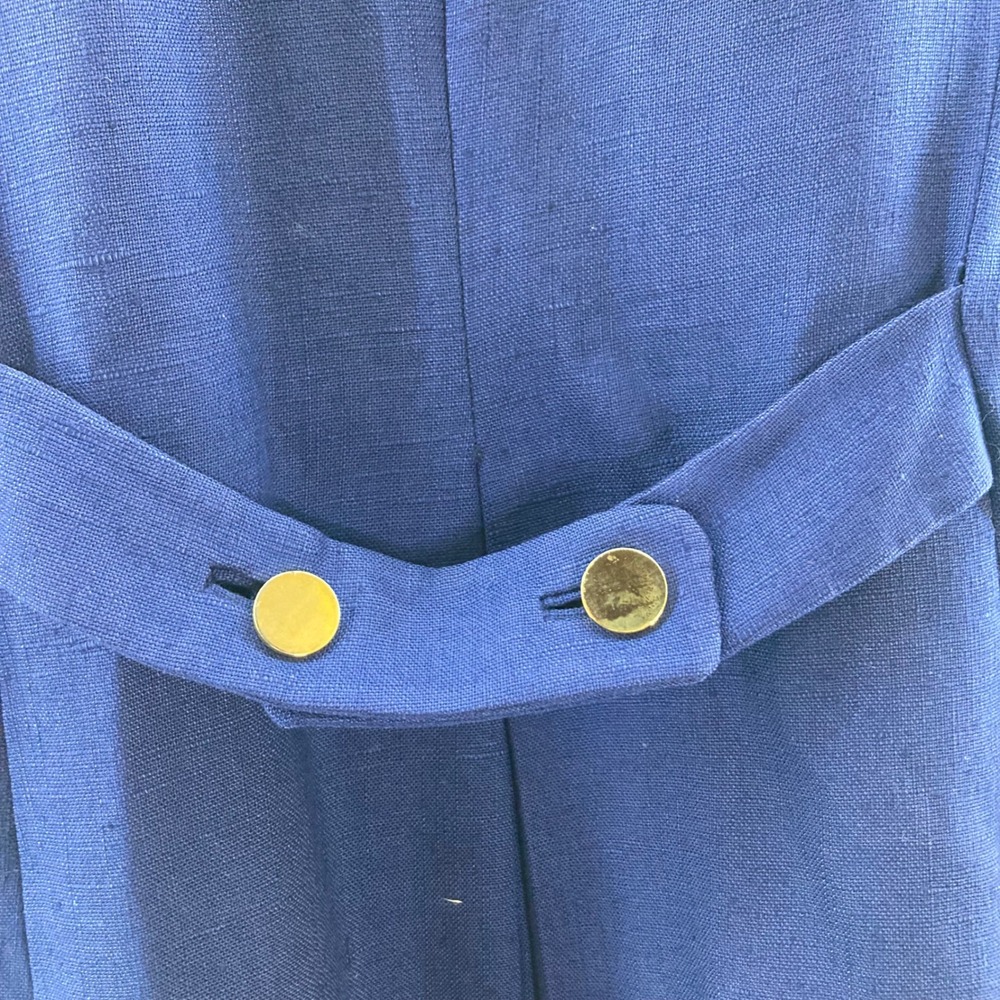 Vtg Frank Smith Saks Fifth Avenue Double Breasted Blue Wool Blend Blazer Coat 8 - Picture 5 of 13
